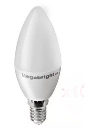Ampolleta Led Megabright Vela 5w E14 - 10 Unidades